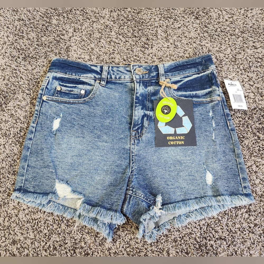 Indigo Rein Super High Rise Cut-Off Jean Shorts Size 11 NWT